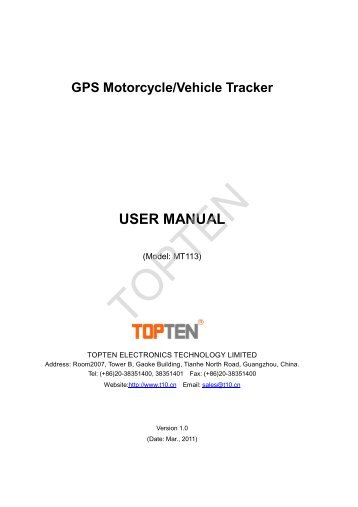 MT113 user manual V1.0 - gpstracking.co.in