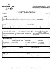 provider registration form - Government of Newfoundland and ...