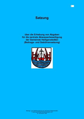 Beitrags- und GebÃ¼hrensatzung Abwasser - Amt Itzehoe-Land