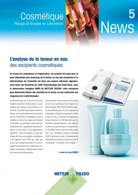 CosmÃ©tique - METTLER TOLEDO