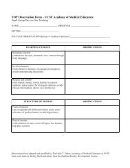 Small group observation form - UCSF School of Medicine