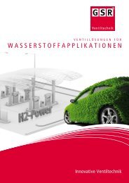 WASSeRSToFFApplIKATIonen - GSR Ventiltechnik