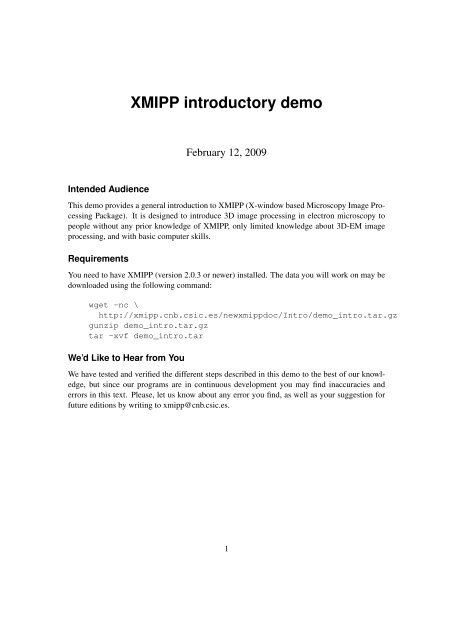 XMIPP introductory demo