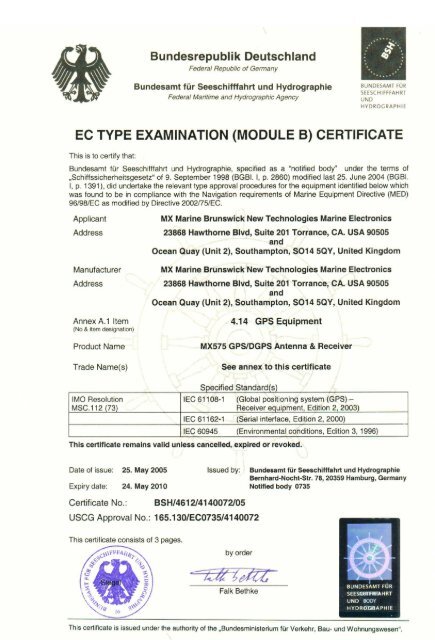 EC TYPE EXAMINATION (MODULE B) CERTIFICATE - Polaris-as.dk