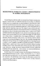 REDEFINICJA POJĘCIA czAsU I PRzEsTRzENI W DoBIE INTERNETU