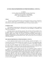 ON MULTIBAND PROPERTIES OF PRINTED DIPOLE ANTENNA