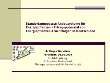 Ertragspotenzial von Energiepflanzen-Fruchtfolgen in Deutschland