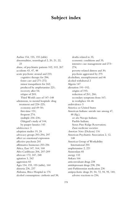 Recovery From Schizophrenia: Psychiatry And Political Economy