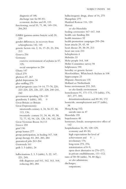 Recovery From Schizophrenia: Psychiatry And Political Economy