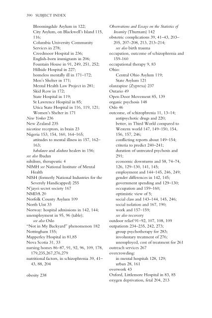 Recovery From Schizophrenia: Psychiatry And Political Economy