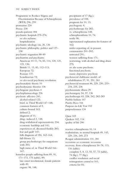 Recovery From Schizophrenia: Psychiatry And Political Economy