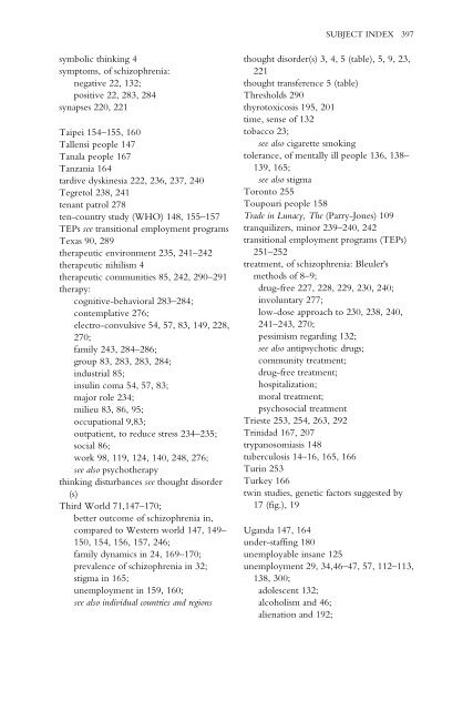 Recovery From Schizophrenia: Psychiatry And Political Economy