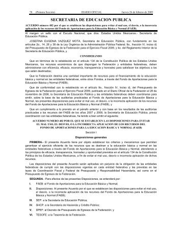 Acuerdo 482 - Normateca SEP - SecretarÃ­a de EducaciÃ³n PÃºblica