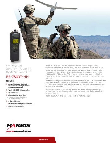 RF-7800T-HH Situational Awareness Video Receiver (SAVR