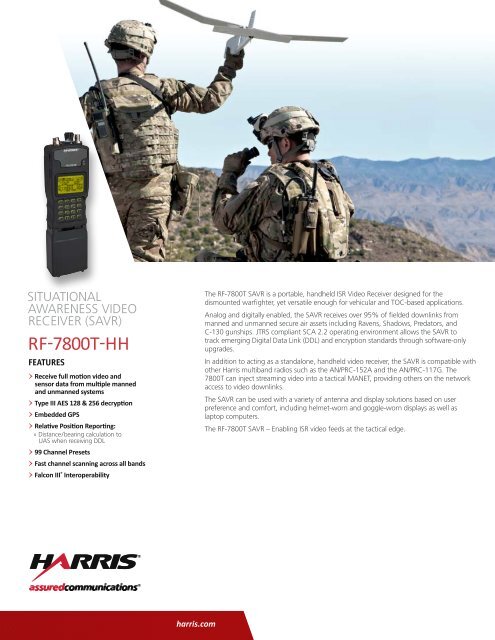 RF-7800T-HH Situational Awareness Video Receiver (SAVR