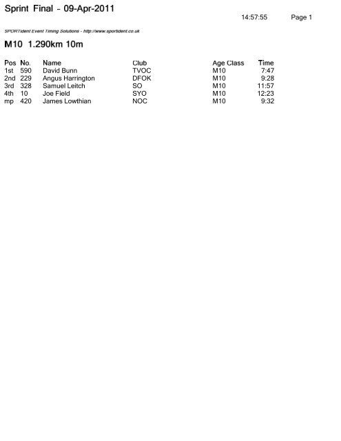 Results (pdf) - SPORTident