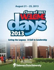 August 21 – 25, 2013 - Delaware State University