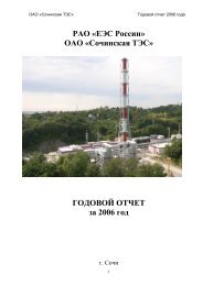 РАО «ЕЭС России» ОАО «Сочинская ТЭС» ГОДОВОЙ ОТЧЕТ за ...