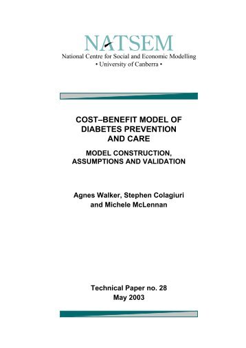 COSTÅBENEFIT MODEL OF DIABETES PREVENTION AND CARE