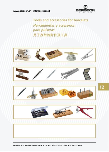 Tools and accessories for bracelets Herramientas y ... - Bergeon SA