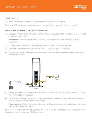 Get Set Up AIRAVE™ 2.5 User Guide - CREDO Mobile
