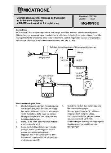 Drift- och montageinstruktion - Micatrone