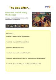 Peasants' Revolt Story Worksheet - The Day After - E2BN