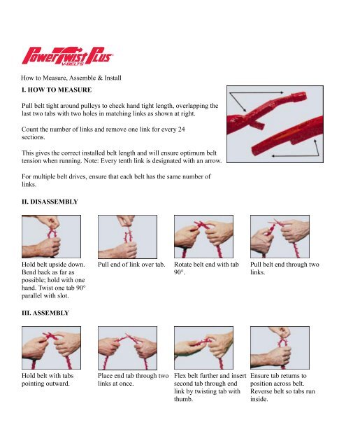 Power Twist Drive Belt Instructions - Highland Woodworking