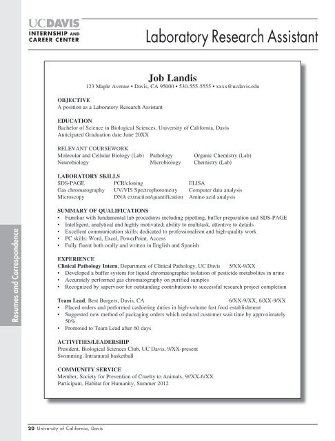 career resource manual - UC Davis / Internship and Career Center
