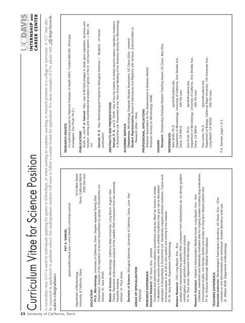 career resource manual - UC Davis / Internship and Career Center