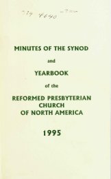 Reformed Presbyterian Minutes of Synod 1995 - Rparchives.org