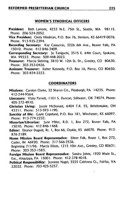 Reformed Presbyterian Minutes of Synod 1995 - Rparchives.org