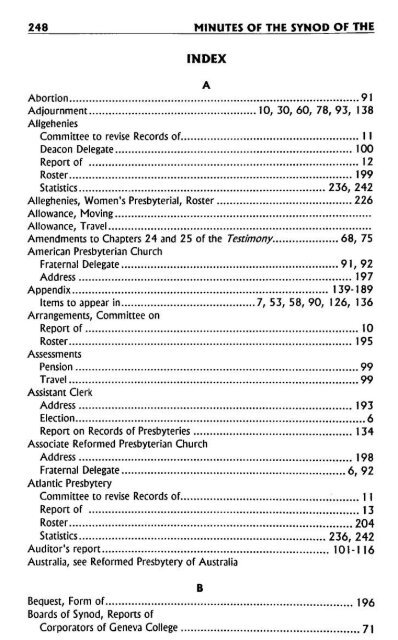 Reformed Presbyterian Minutes of Synod 1995 - Rparchives.org