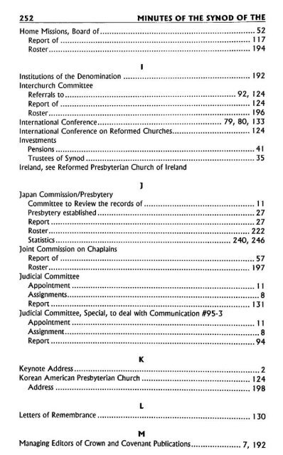 Reformed Presbyterian Minutes of Synod 1995 - Rparchives.org