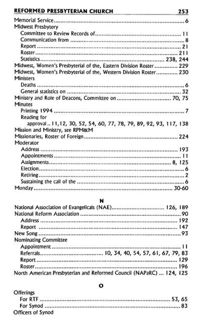 Reformed Presbyterian Minutes of Synod 1995 - Rparchives.org