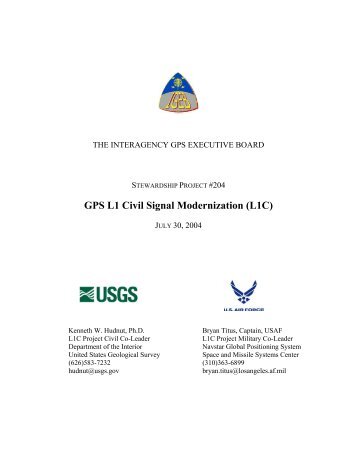 L1C Project Final Report to the IGEB - GPS.gov