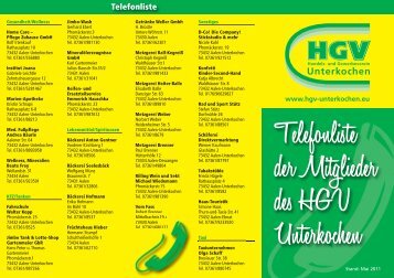 Telefonliste - HGV Unterkochen