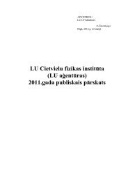 2011.gada publiskais pārskats - Latvijas Universitātes Cietvielu ...