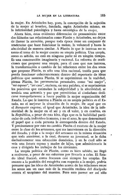 LA MUJER EN EL PENSAMIENTO FILOSÃFICO Y LITERARIO