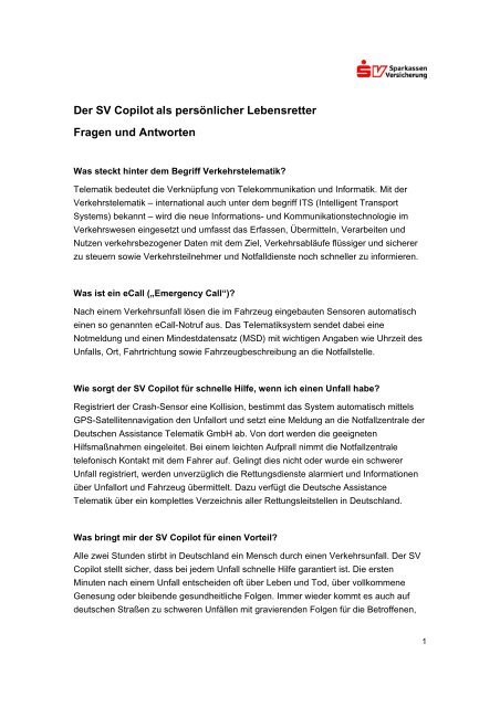 Der SV Copilot als persönlicher Lebensretter Fragen und Antworten