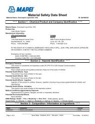 Material Safety Data Sheet - Northland Construction Supplies