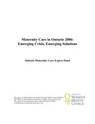 Emerging Crisis, Emerging Solutions - Association of Ontario Midwives