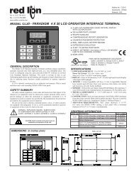 CL20 Data Sheet/Manual PDF - Red Lion Controls