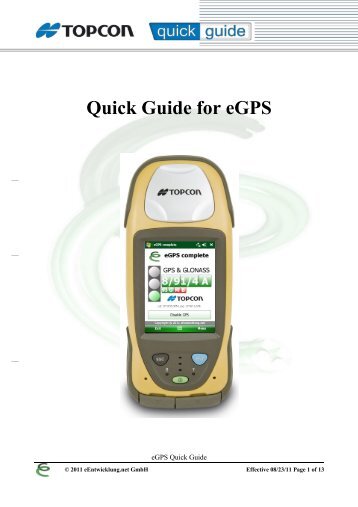 Quick Guide for eGPS