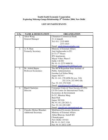 List of Participants - cuts citee