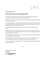 JWT London unveils new Leadership model - WPP.com