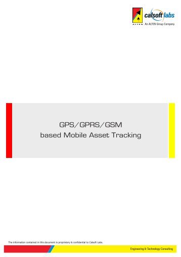 GPS/GPRS/GSM based Mobile Asset Tracking - Calsoft Labs