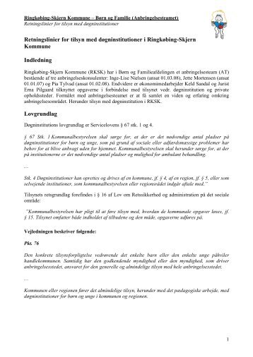 Retningslinier for dÃ¸gninstitutioner.pdf - RingkÃ¸bing-Skjern Kommune