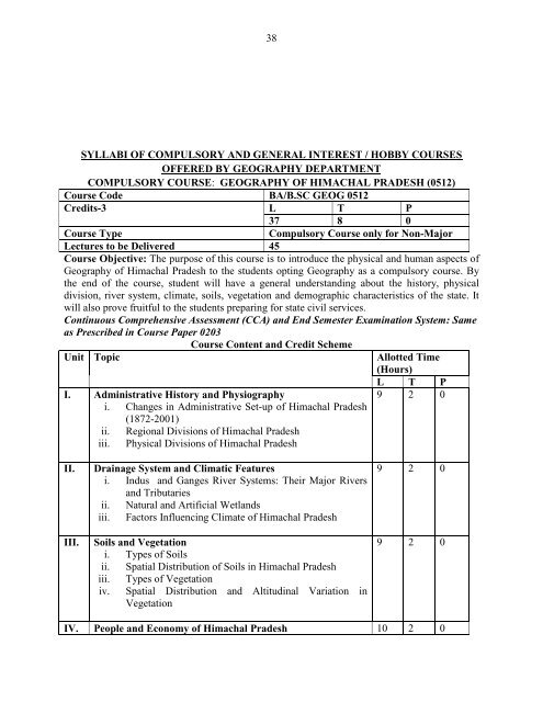 Detailed Syllabus- Outline, End Term Exam Guidelines, Structure, etc.