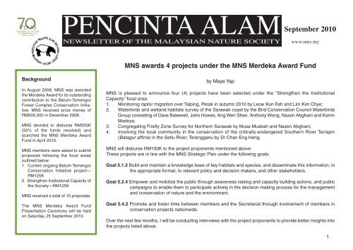 PENCINTA - Malaysian Nature Society (MNS)